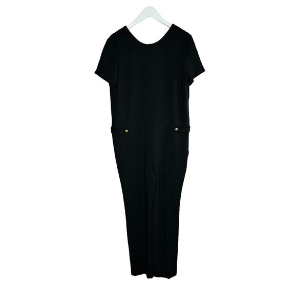 NWT Sezane Combi Pantalon Elena Black Jumpsuit Straight Leg Formal Slim Size 10 - Picture 2 of 12